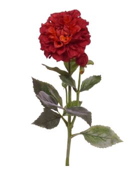 Flor dahlia artificial 60 cm vermelha