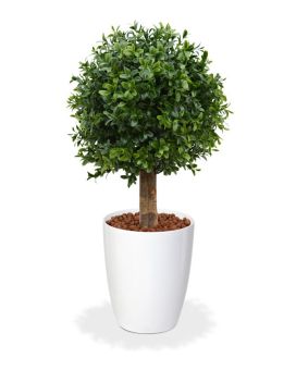 Lâmpada de madeira de caixa planta artificial de luxo 25cm