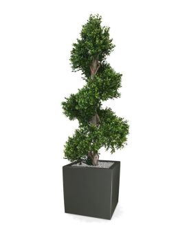 Planta artificial de luxo em espiral de madeira de caixa 140cm
