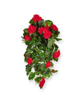 Planta de gerânio artificiais suspensa deluxe 70cm vermelho