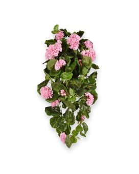 Planta de gerânio artificiais suspensa deluxe 70cm rosa
