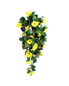 Petunia deluxe planta de enforcamento artificial 80cm - amarelo