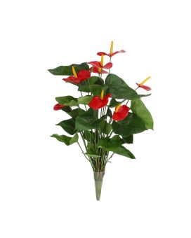 Planta artificial antúrio 60cm - vermelho