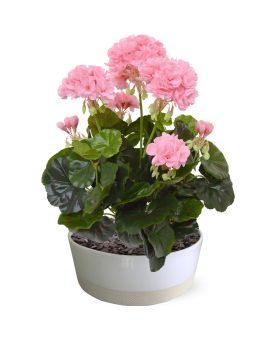 Gerânio planta artificial 40cm - rosa