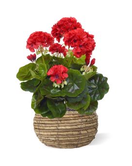 Gerânio planta artificial 40cm - vermelho