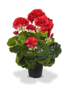 Gerânio planta artificial em vaso 40cm - vermelho