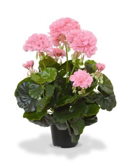 Gerânio planta artificial em vaso 40cm - rosa