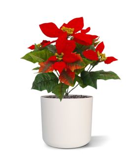 Poinsétia planta artificial 25cm - vermelho