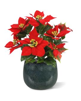 Poinsettia planta artificial 40cm - vermelho