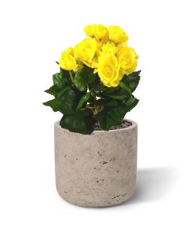 Begonia bouquet artificial 20 cm amarelo