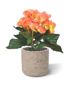 Planta artificial Begonia 20cm - salmão