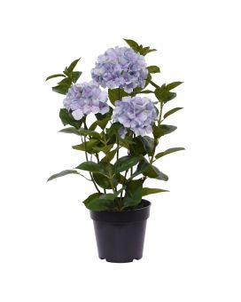 Hortênsia Planta artificial em vaso 65cm Azul