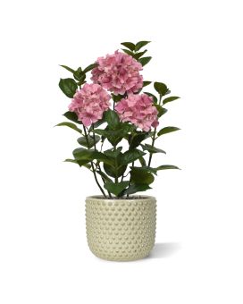 Hortênsia Planta artificial em vaso 65cm Rosa