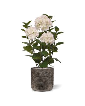 Hortênsia Planta artificial em vaso 65cm Branco