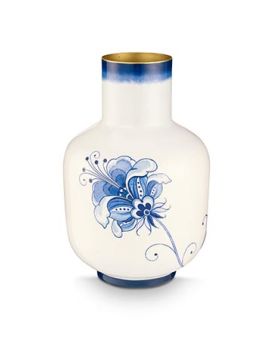 Pip Studio Vaso Metal Blue Bird Azul 36cm