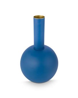Pip Studio Vaso Metal Grande Fosco Azul Médio 24x42cm