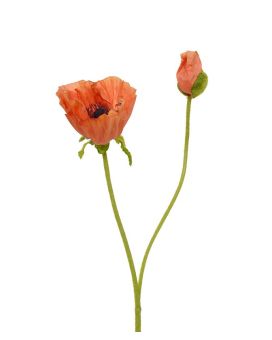 Flor de caule de papoila sedosa 70 cm laranja
