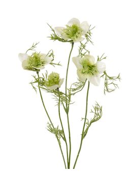 Nigella ramo artificial de 55 cm creme