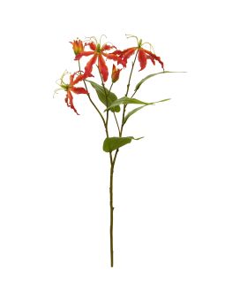 Gloriosa flor artificial laranja 75cm