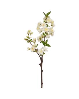 Flor de ameixoeira Ramo artificial 48cm Creme