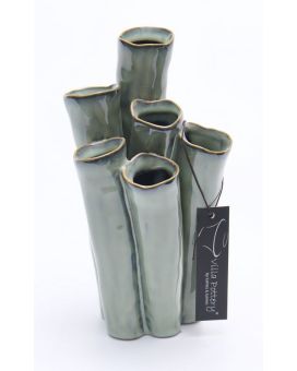 Vaso New Juul porcelana 10x20cm oliva