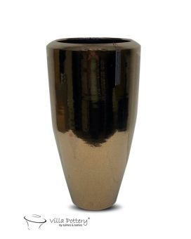 Vaso Earthquake 27x50cm dourado
