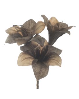 Flor artificial Amarílis 57cm Taupe