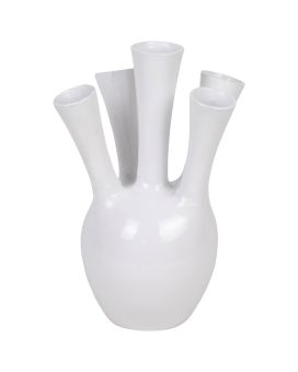 Vaso Bico Alumínio Branco 38cm