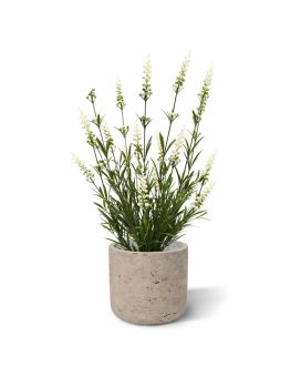 Lavanda planta artificial 50cm em vaso - branco - resistente aos raios UV