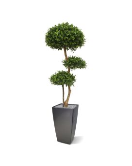 Lâmpada de madeira de caixa de luxo x3 planta artificial 140cm - resistente aos raios UV