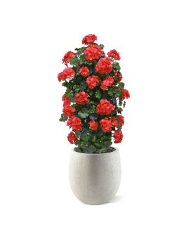 Planta artificiais de gerânio em coluna 120cm vermelho UV