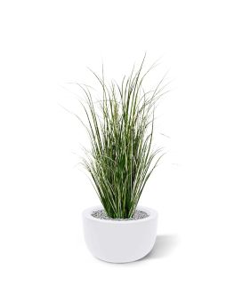 Planta de erva artificial de junco 80cm - verde/creme