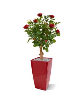 Rosa artificial no caule 75cm - vermelho