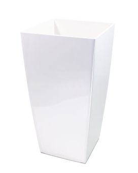 Pote ornamental Lechuza Cubico 30x30x56 cm branco all-in