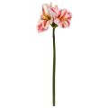 Flor de Amarilis Artificial 67cm Branca Vermelha