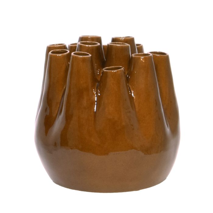 Tulip Vase Ceramic 23cm ocre main product photo