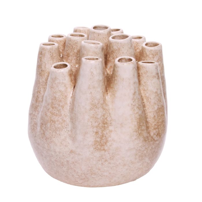 Tulip Vase Ceramic 23cm castanho creme main product photo