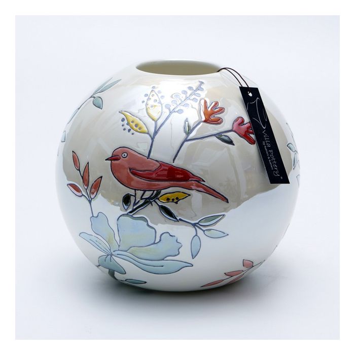 Vaso Magic Ball Birds 20x20x19cm pérola branca main product photo