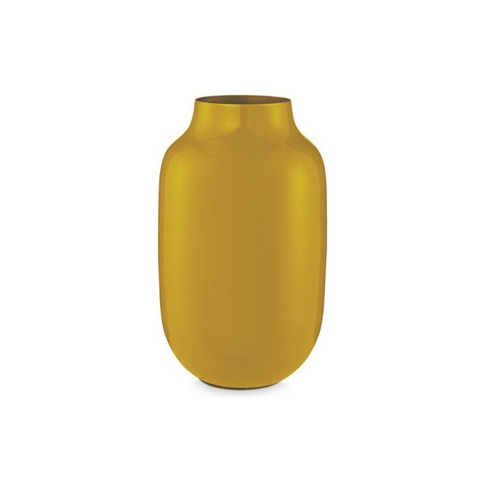 Pip Studio Vaso Metal Oval Amarelo 30cm main product photo