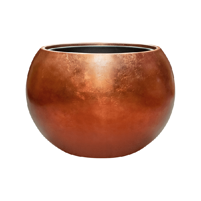 Baq Metallic Silver leaf Globe Matt Copper (com liner) 60x43cm main product photo